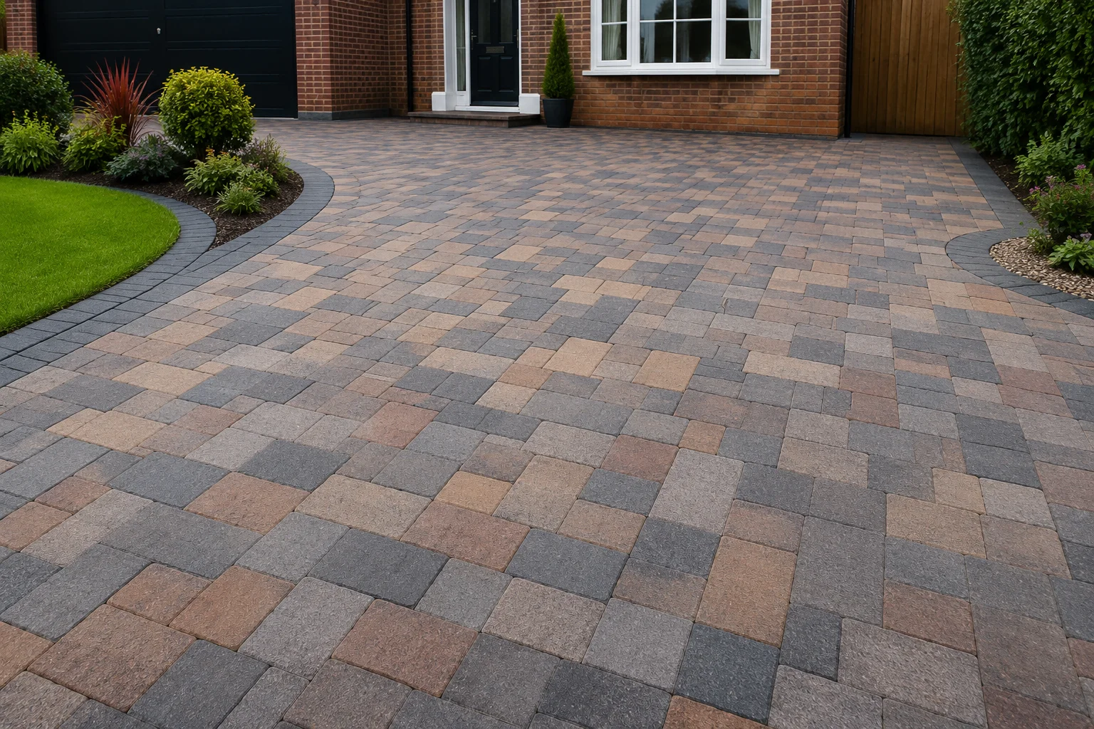 Mixed Colour Block Paving